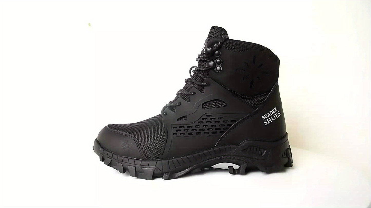 Black Easy Lace Steel Toe Boots