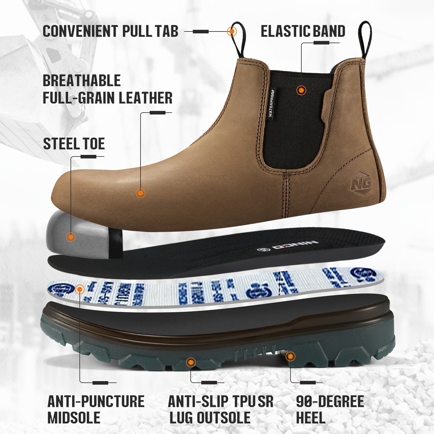 Slip On Chelsea Work Boots