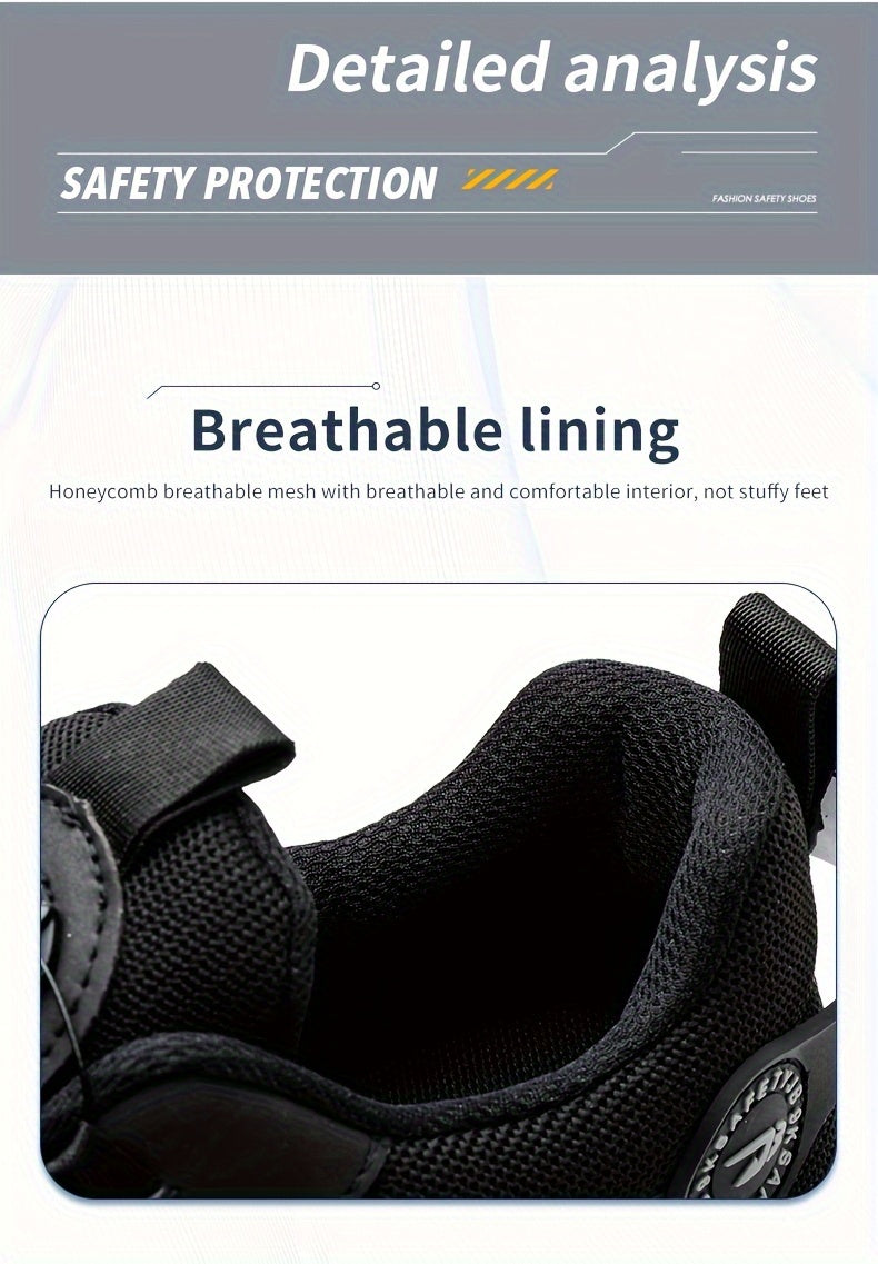 Mens Steel Toe Sneakers With Rotating Buckle