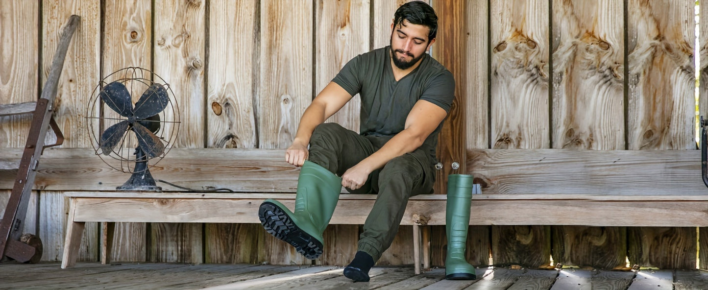 Men's Steel Toe Rain Boots PVC Rubber Boots