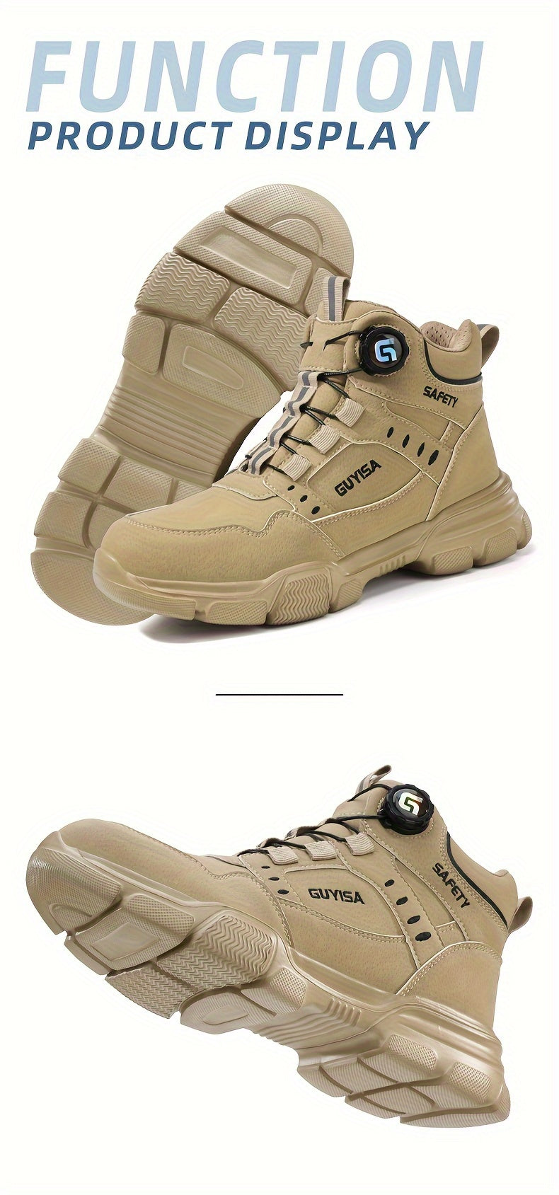 Mens Steel Toe Binder Laces Work Boots / Shoes