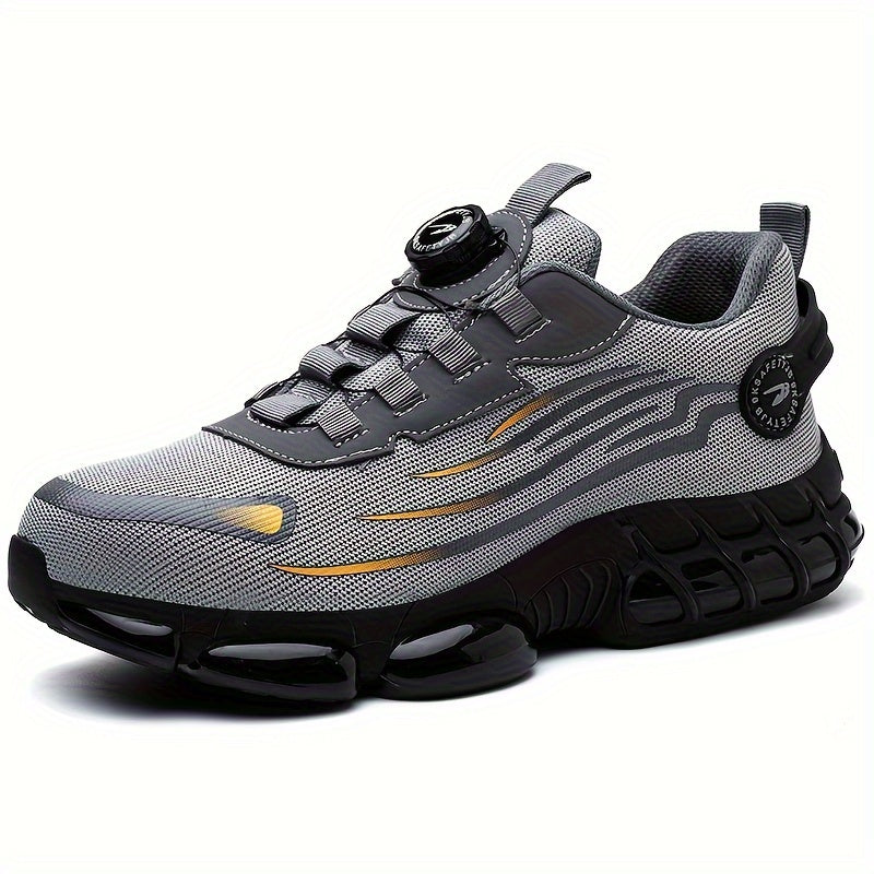 Men's Trendy Steel Toe & Rotating Buckle Safety Shoes
