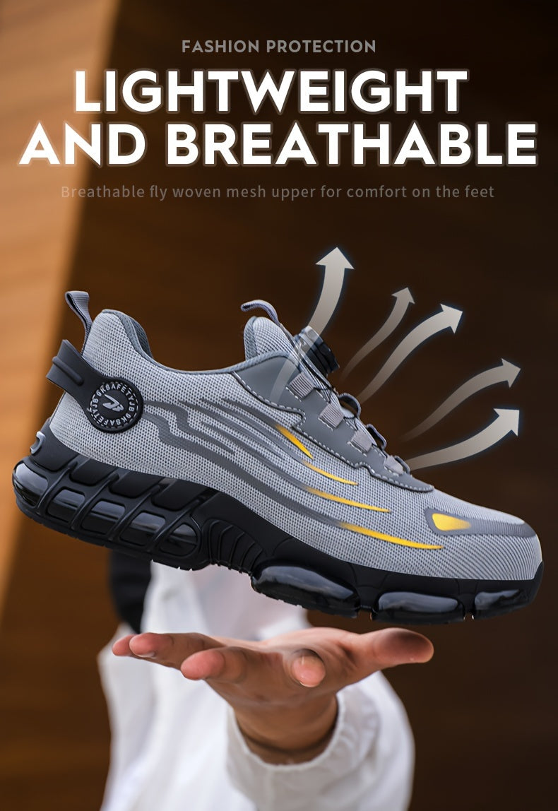 Men's Trendy Steel Toe & Rotating Buckle Safety Shoes