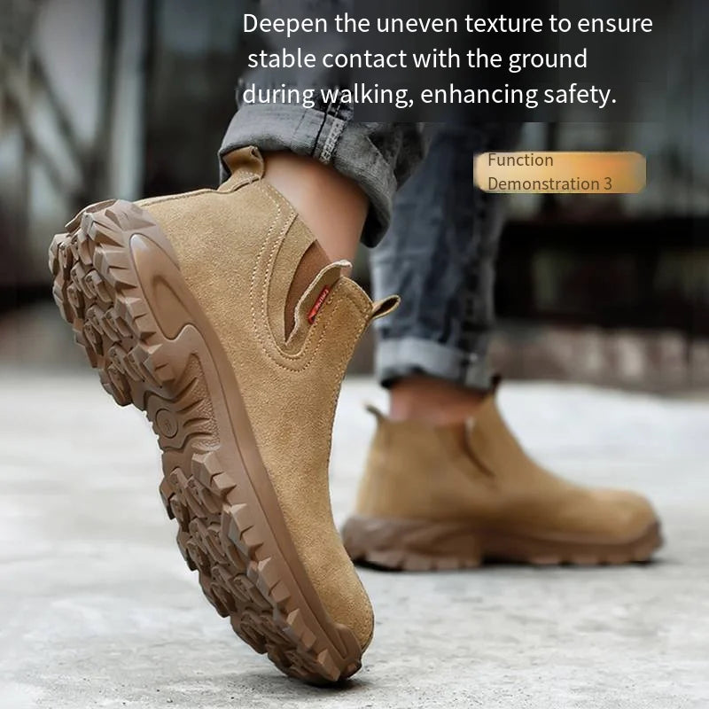 Lightweight Slip-On Work Shoes Men Women Comfortable Waterpoof Steel Toe