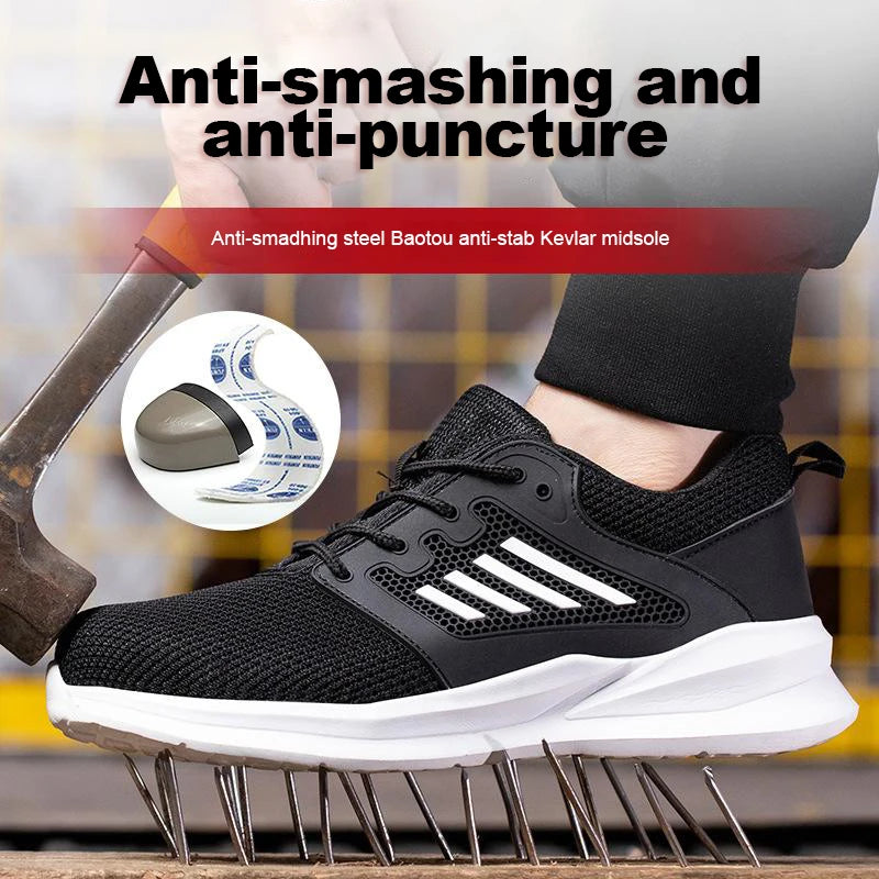 Work Sneakers Steel Toe Shoes Men Safety Shoes