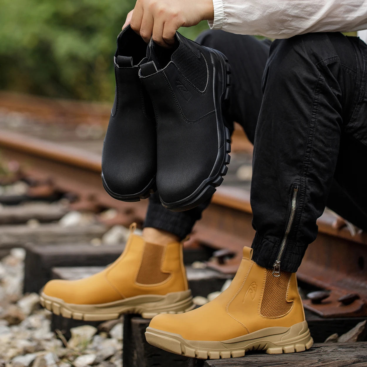 Steel Toe, Slip On Work Boots  M/F