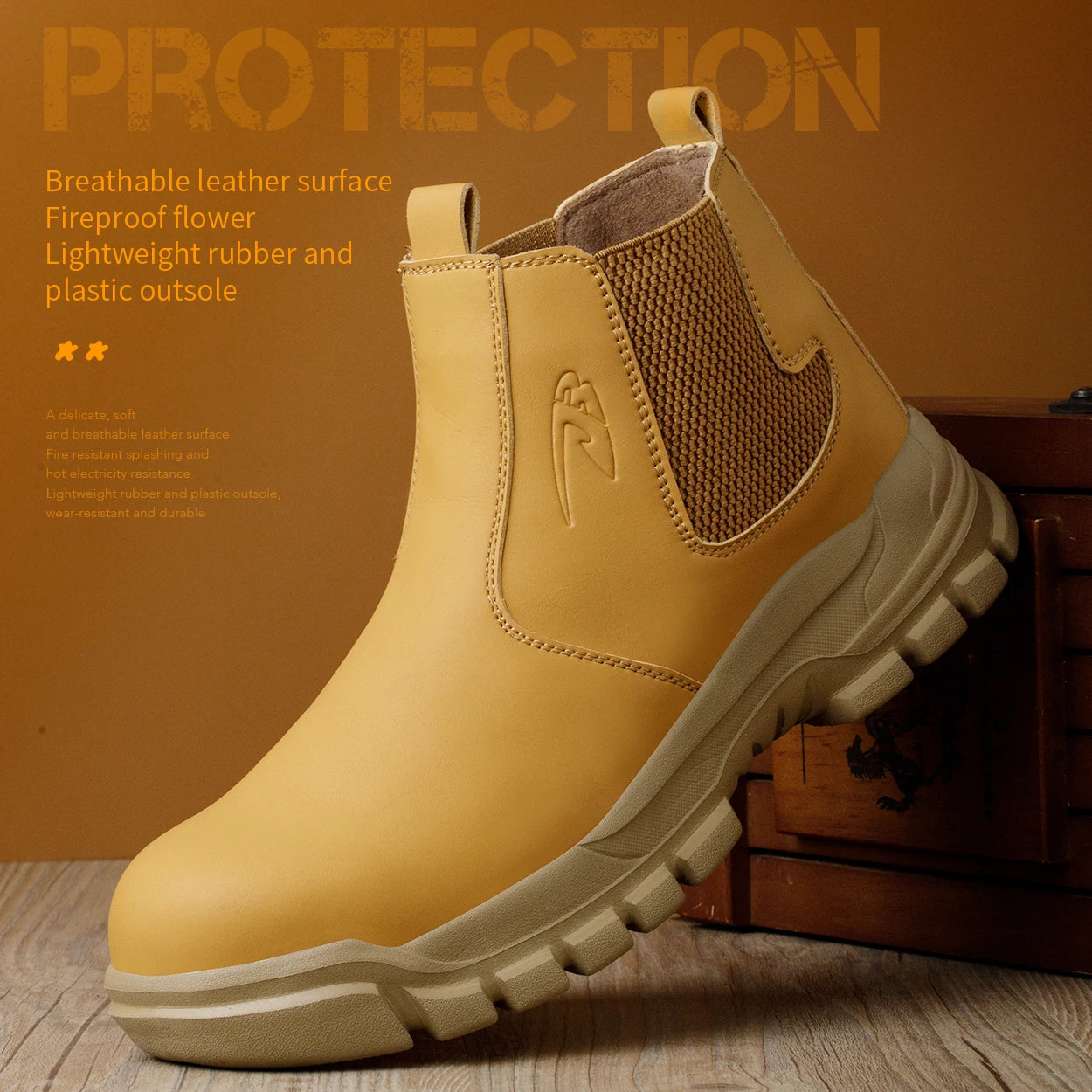 Steel Toe, Slip On Work Boots  M/F
