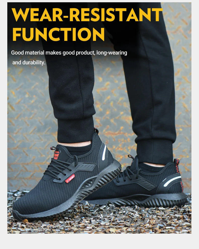 Work Sneakers Steel Toe Shoes Men Safety Shoes