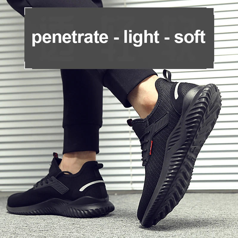 Work Sneakers Steel Toe Shoes Men Safety Shoes