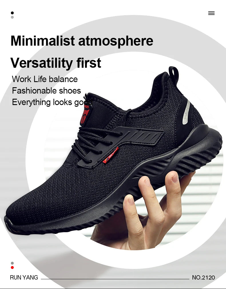 Work Sneakers Steel Toe Shoes Men Safety Shoes