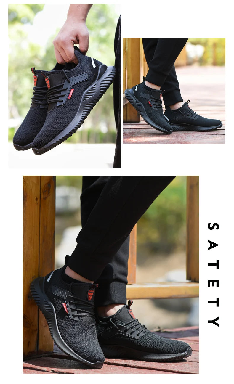 Work Sneakers Steel Toe Shoes Men Safety Shoes