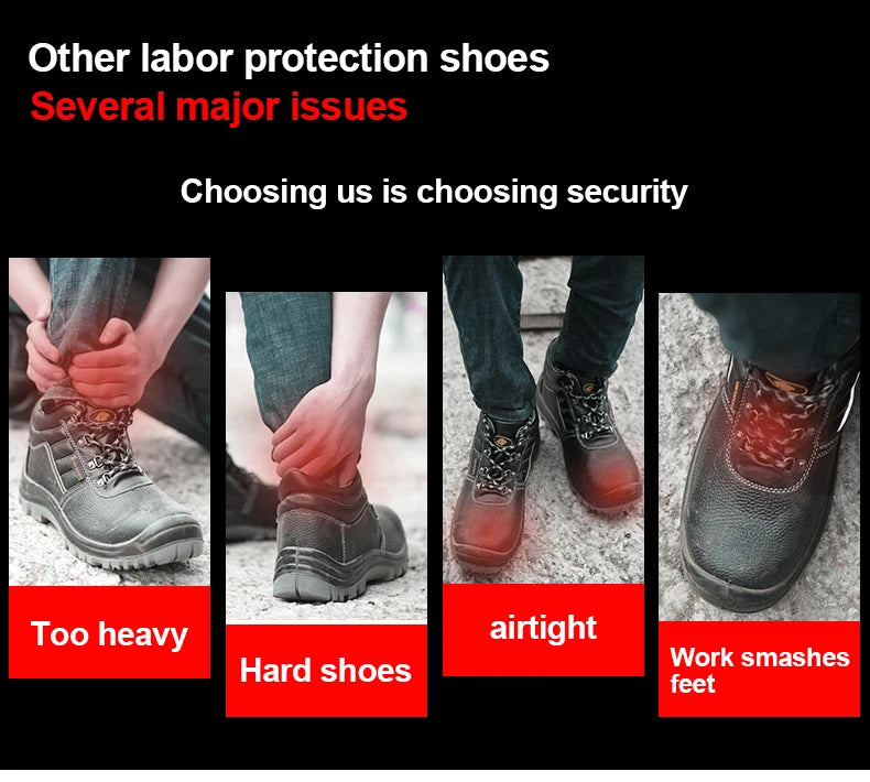 Work Sneakers Steel Toe Shoes Men Safety Shoes