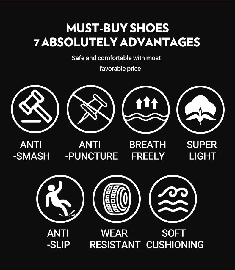 Work Sneakers Steel Toe Shoes Men Safety Shoes