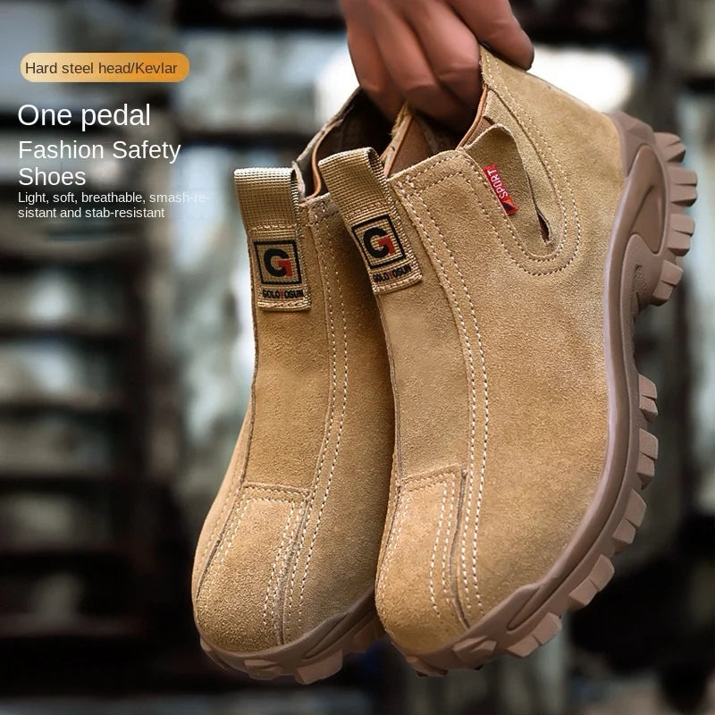 Lightweight Slip-On Work Shoes Men Women Comfortable Waterpoof Steel Toe