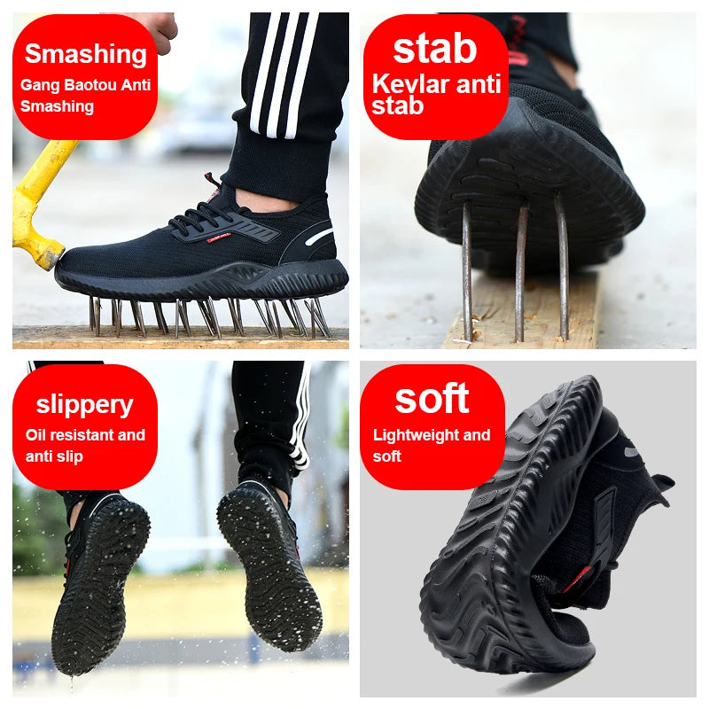 Work Sneakers Steel Toe Shoes Men Safety Shoes