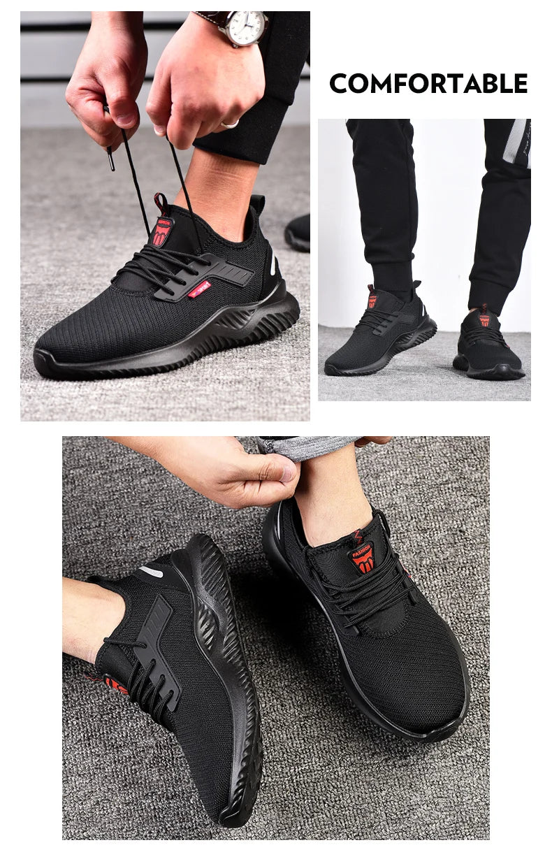 Work Sneakers Steel Toe Shoes Men Safety Shoes