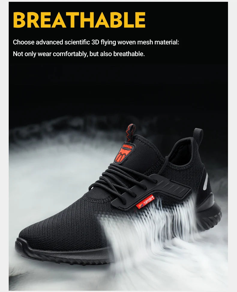 Work Sneakers Steel Toe Shoes Men Safety Shoes