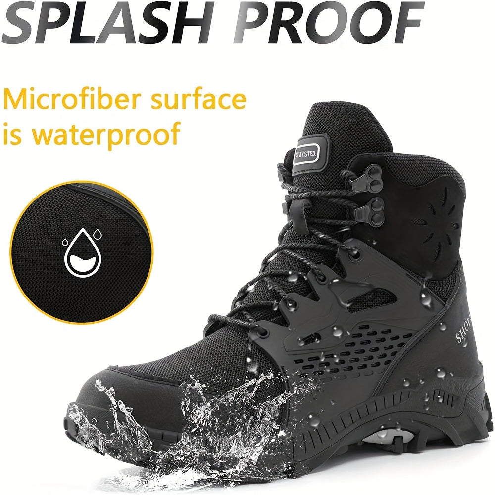 Black Easy Lace Steel Toe Boots