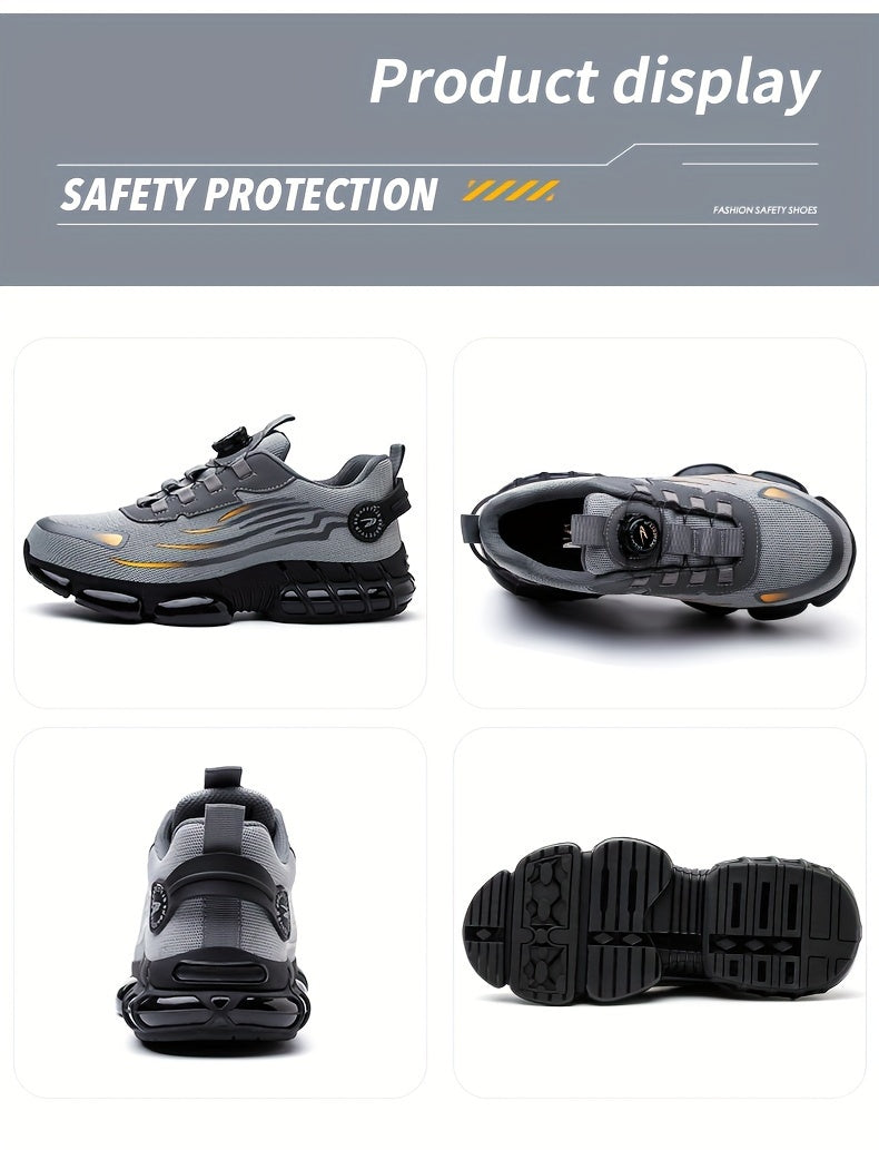 Men's Trendy Steel Toe & Rotating Buckle Safety Shoes