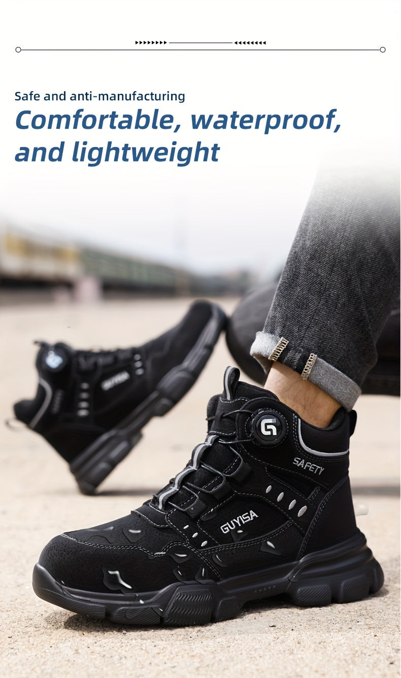 Mens Steel Toe Binder Laces Work Boots / Shoes