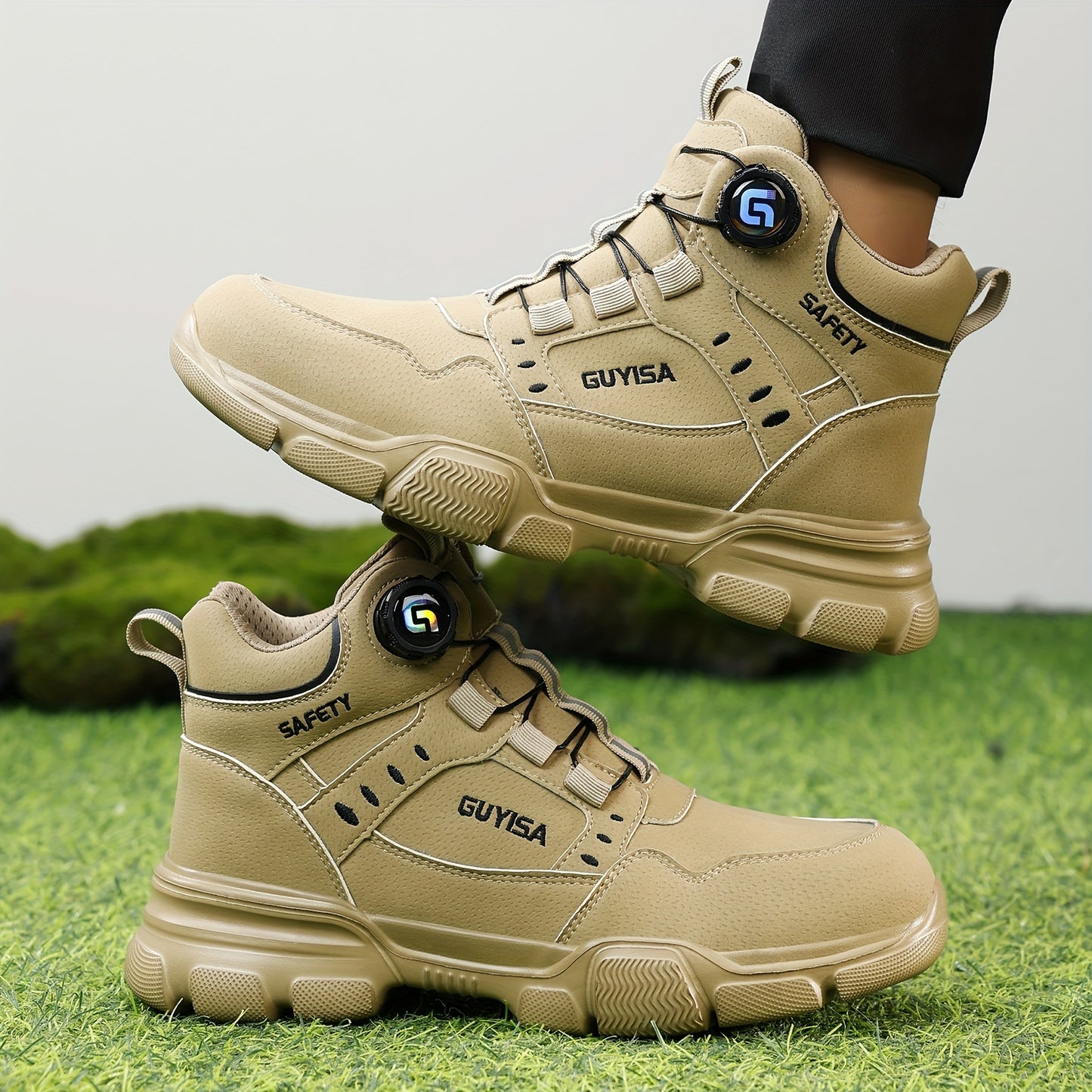 Mens Steel Toe Binder Laces Work Boots / Shoes