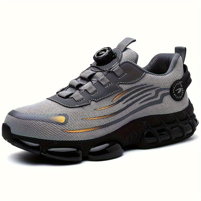 Men's Trendy Steel Toe & Rotating Buckle Safety Shoes