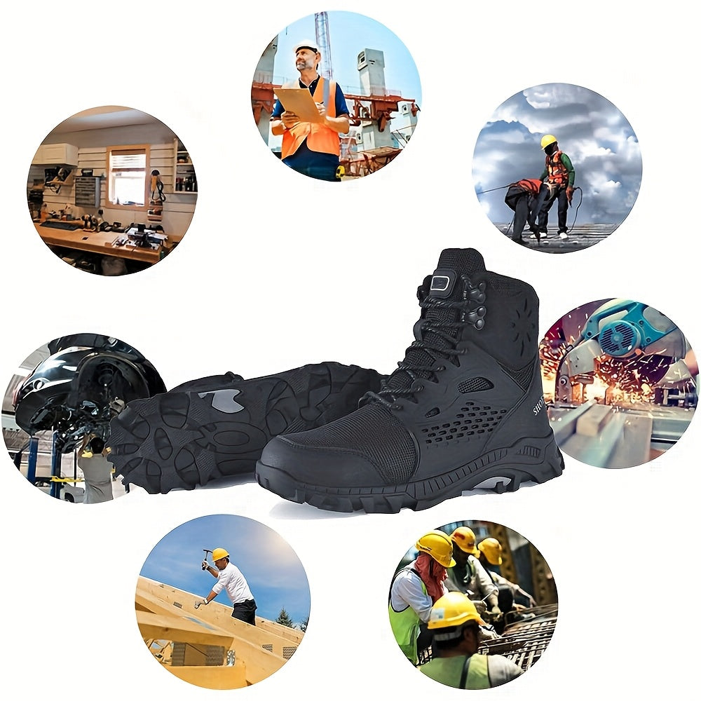 Black Easy Lace Steel Toe Boots