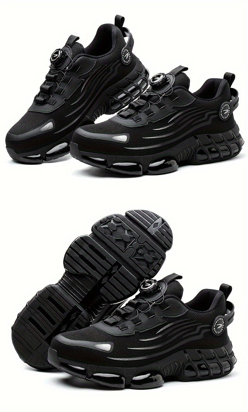 Men's Trendy Steel Toe & Rotating Buckle Safety Shoes