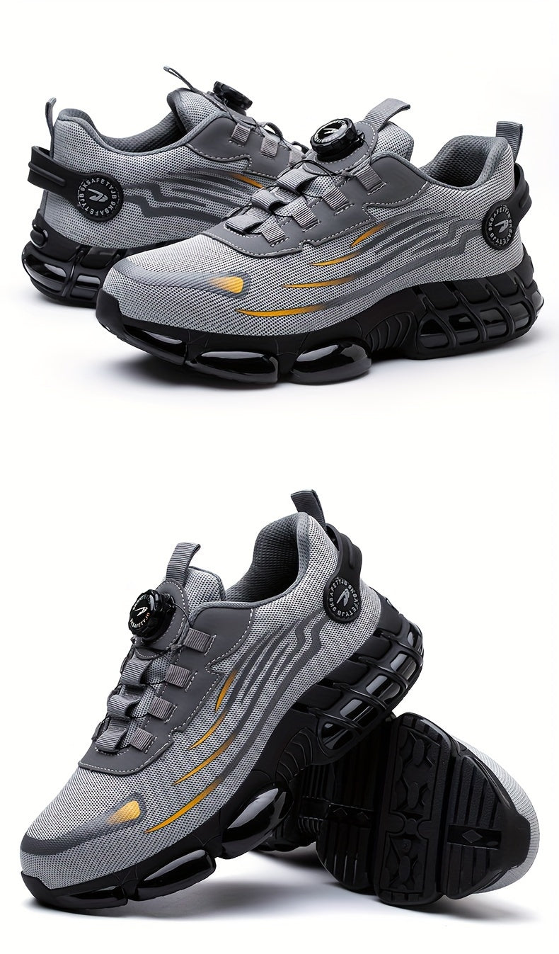 Men's Trendy Steel Toe & Rotating Buckle Safety Shoes