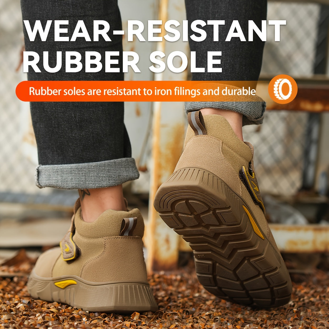 Men's Steel Toe Work Boots - Strap-On